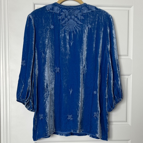 Johnny Was Royal Blue Embroidered Arzella Relaxed Tunic - Picture 4 of 7
